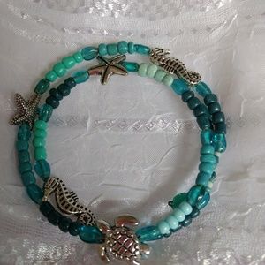 Handmade Memory Wire 2 coil bracelet